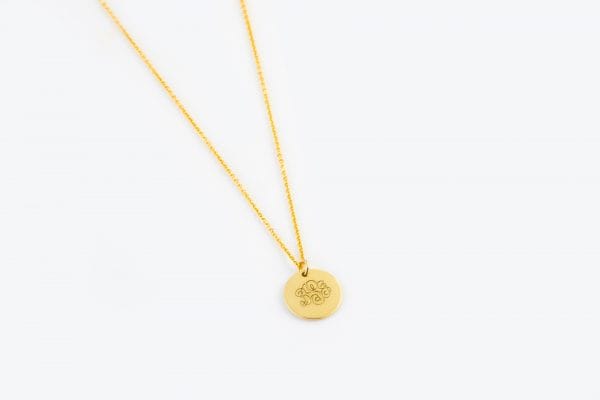 IMG_0676 Three letter gold disc necklace - Image 3