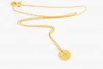 Round gold disc compass necklace - Image 3