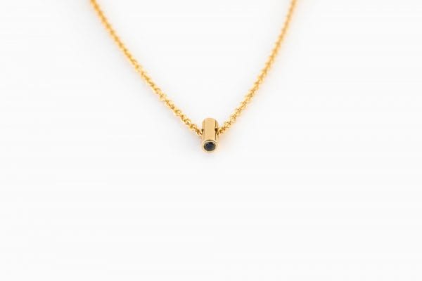 IMG_0697 Tiny bezel Black and white diamond necklace - Image 1