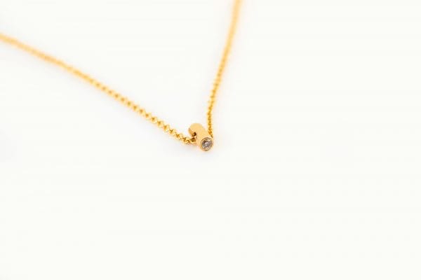 Tiny bezel Black and white diamond necklace - Image 3