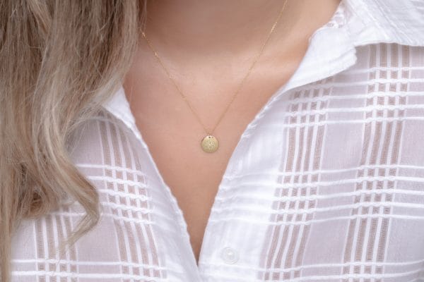IMG_0846 Three letter gold disc necklace - Image 5