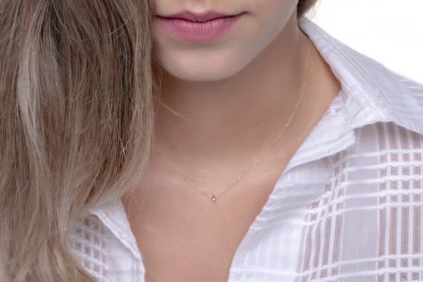 Tiny bezel Black and white diamond necklace - Image 6