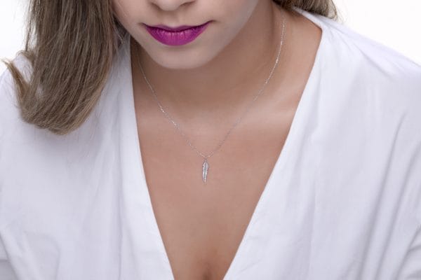 Solid gold feather necklace - Image 8