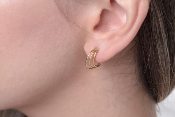 IMG_3760 Triple wire gold earrings - Image 5