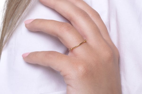 Three Tiny bezel diamond ring - Image 5