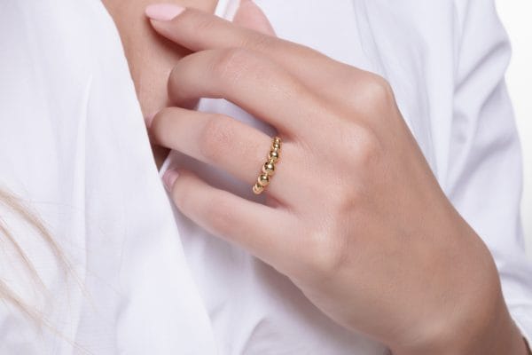 Large dotted ring in solid gold, RN263 - Image 4