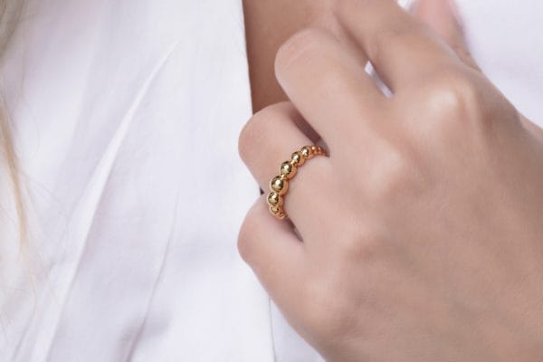 Large dotted ring in solid gold, RN263 - Image 5