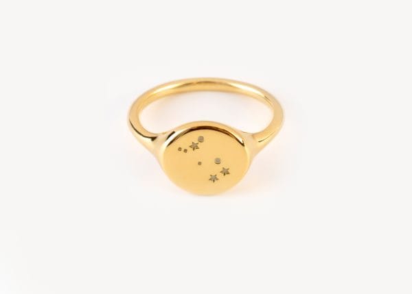 IMG_9142 Gold Zodiac symbol ring - Image 1