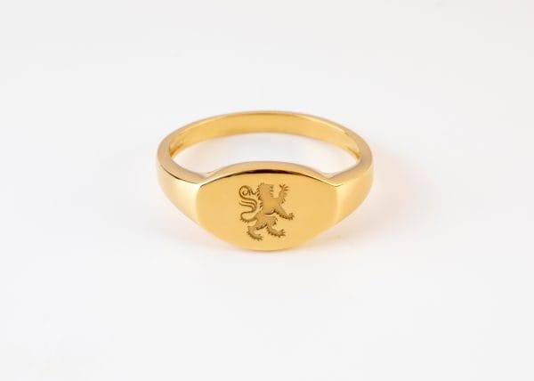 Custom signet gold ring, RN375 - Image 2