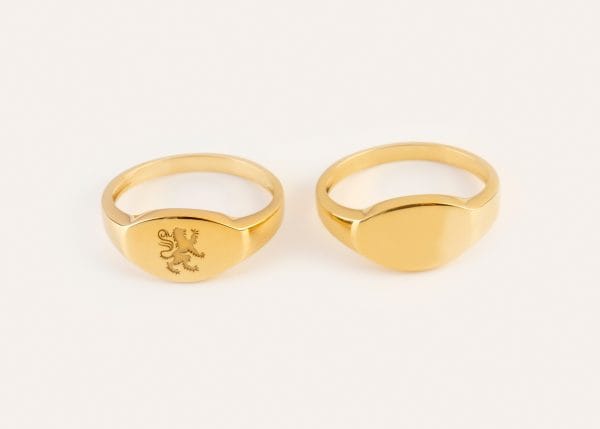 Custom signet gold ring, RN375 - Image 3
