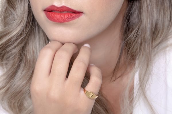 Custom signet gold ring, RN375 - Image 5