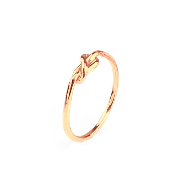 Dainty Knot ring in solid gold, RN210 - Image 3