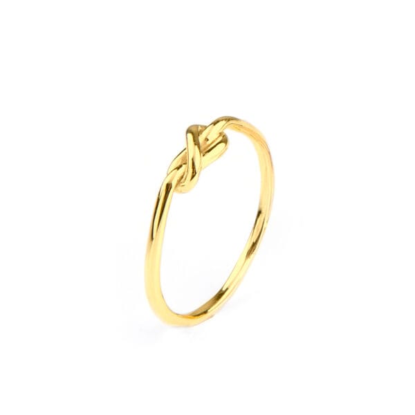 Dainty Knot ring in solid gold, RN210 - Image 2
