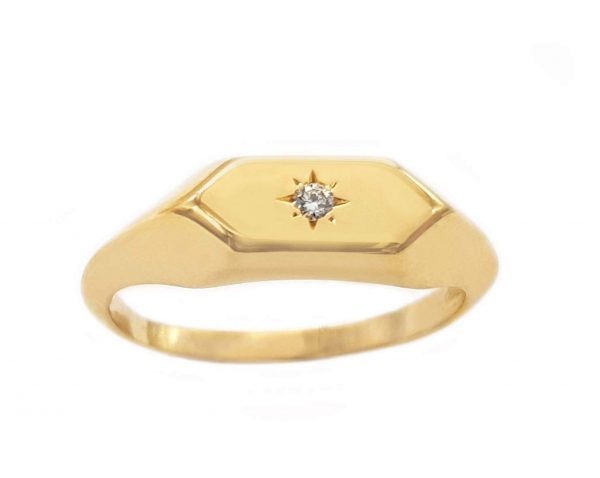 Diamond hexagon shaped ring, RN373-1 - Image 3