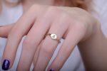 Dainty signet ring made of solid gold