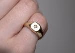 Diamond compass large gold ring, RN362