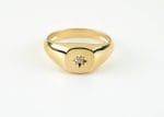 Diamond compass large gold ring, RN362 - Image 4