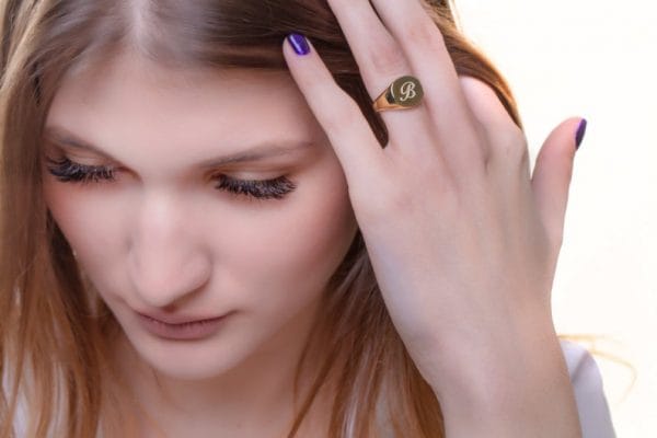 Fashion signet ring in solid gold, RN340 - Image 5