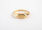 Hexagon shaped signet ring, RN373 - Image 3