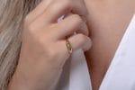 Hexagon shaped signet ring, RN373