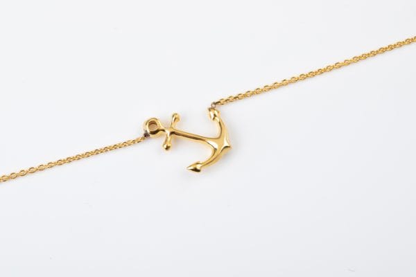 Gold Anchor foot bracelet - Image 2