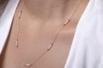 Unique long pearl gold necklace