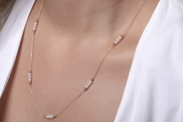 IMG_3275 Unique long pearl gold necklace - Image 1
