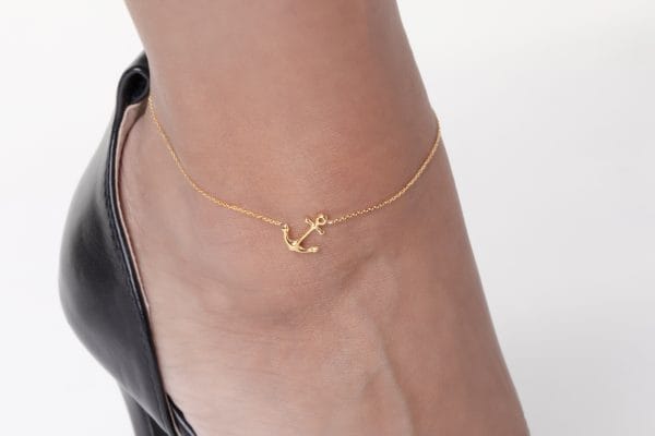 IMG_3378 Gold Anchor foot bracelet - Image 1