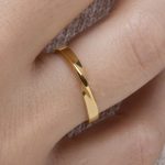 Mobius ring 2.4mm, Gold wedding band-RN100