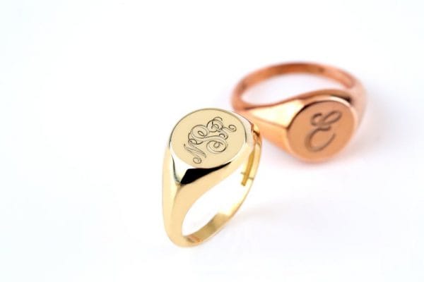 Round Chevalier gold ring, RN320 - Image 4