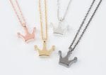 Dainty Crown necklace in solid gold