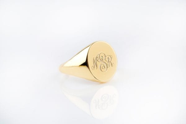 Solid gold signet ring, RN345 - Image 3