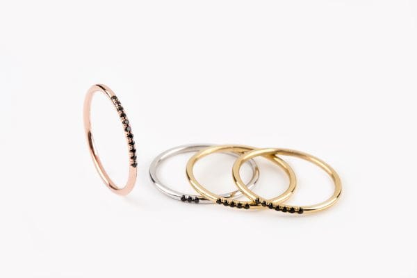 XRI_9300 Solid gold ring with 11 black diamonds - Image 3