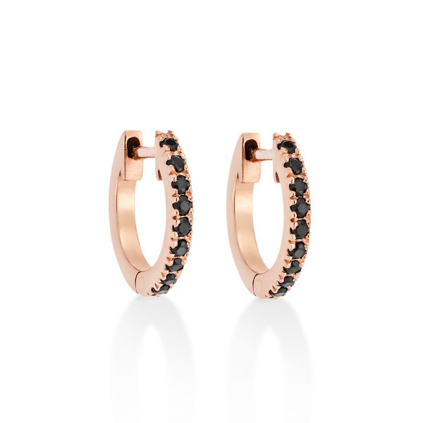 diamond hoops large 3 Diamond hoop earrings in solid gold - Image 3