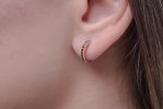 Diamond hoop earrings in solid gold - Image 5