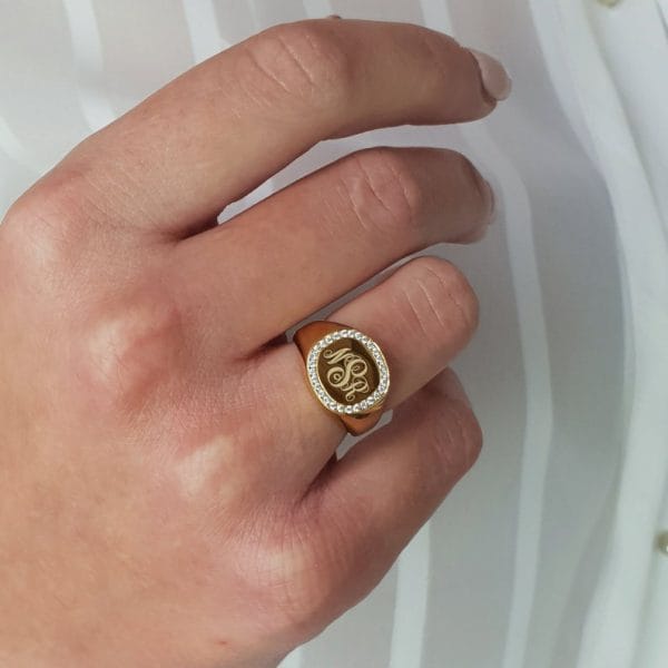 il_794xN.1735922211_kib4 Diamond frame monogram ring, RN340-1 - Image 3