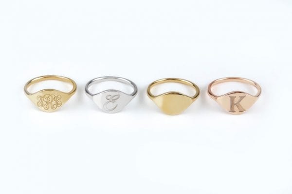 Solid gold oval signet ring, RN374 - Image 4