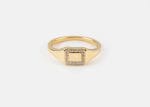 Square signet ring with a diamond frame, RN369-1 - Image 4