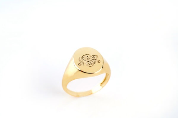 signet ring 345 1 Solid gold signet ring, RN345 - Image 1