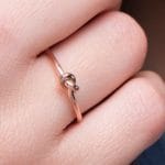Tiny solid gold knot ring, RN230