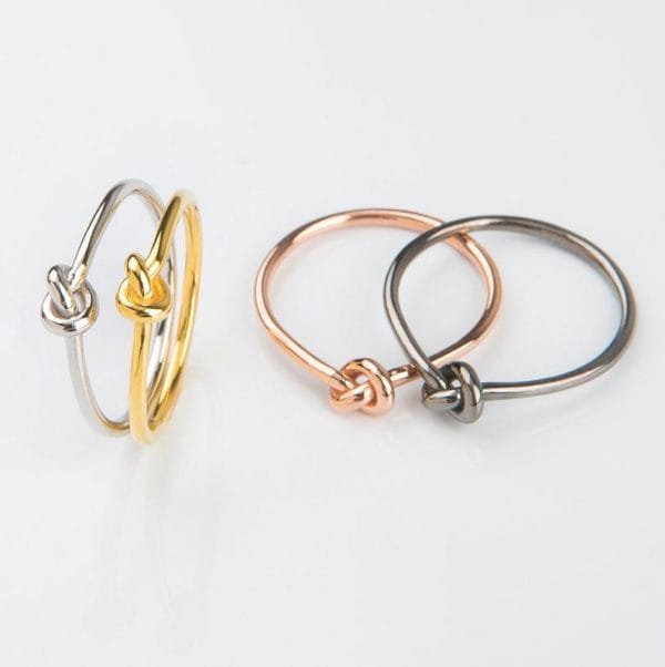 Tiny solid gold knot ring, RN230 - Image 6