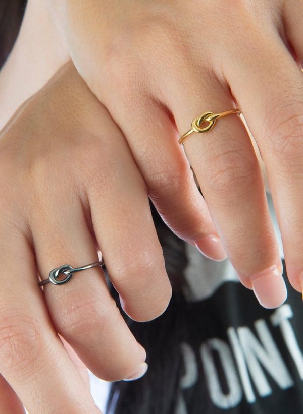1,5mm knot ring 3 Small solid gold knot ring, RN200 - Image 5