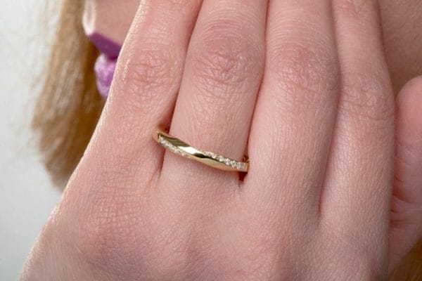 18 diamond Mobius 2.3mm 3 Mobius ring with two rows of diamonds, RN135 - Image 4