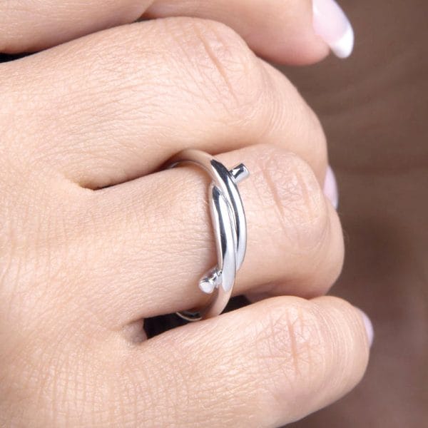 2.3mm-knot-ring-1 Solid gold knot ring, RN250 - Image 1