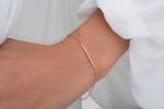 Dainty diamond bar bracelet with 21 stones