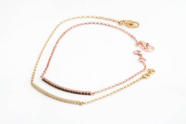 21 diamond bar bracelet 3 Dainty diamond bar bracelet with 21 stones - Image 4