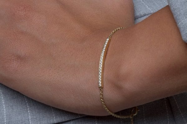 19 diamond bar gold bracelet - Image 3
