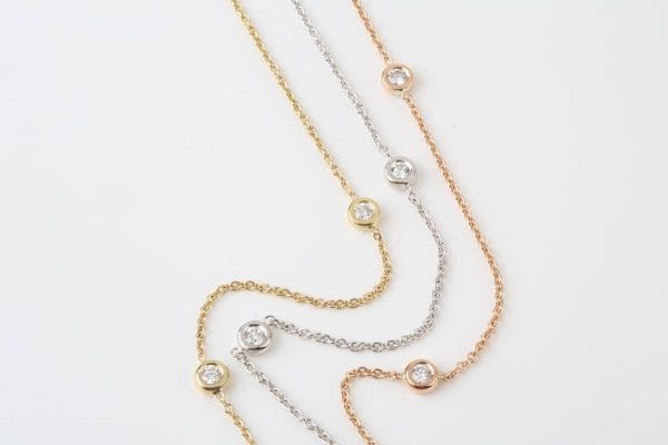 3 Diamond chain gold bracelet - Image 3