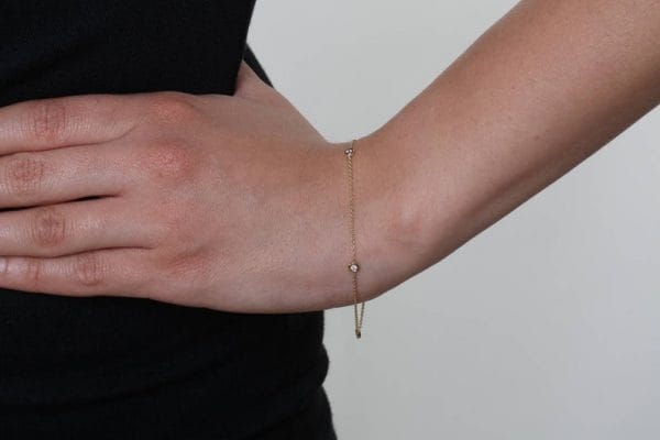 3 Diamond chain gold bracelet - Image 4