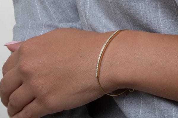 30 diamond bar bracelet 1 30 diamond bar gold bracelet - Image 1